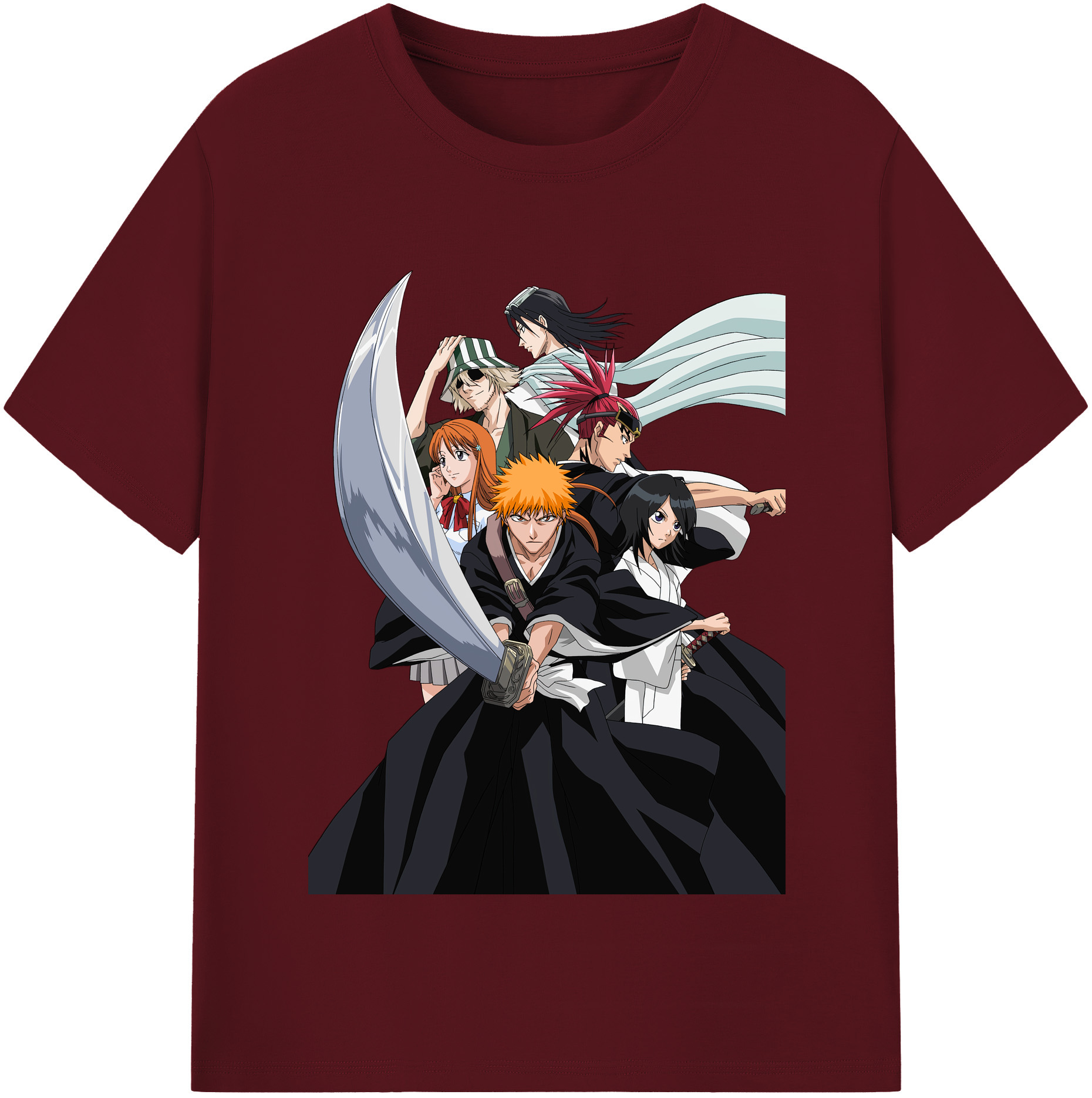 （画像用） ブリーチ 黒崎一護（くろさき いちご）BLEACH Kurosaki Ichigo 綿100％半袖Tシャツ（フロントプリント）